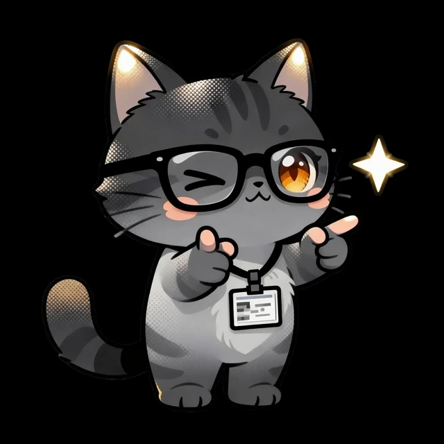 工作猫表情：wink
